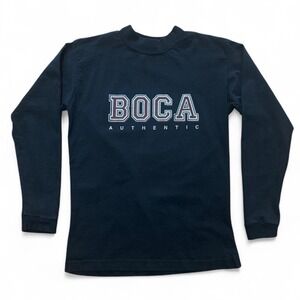Vintage 90s Boca Authentic Sportswear Long Sleeve Black Shirt